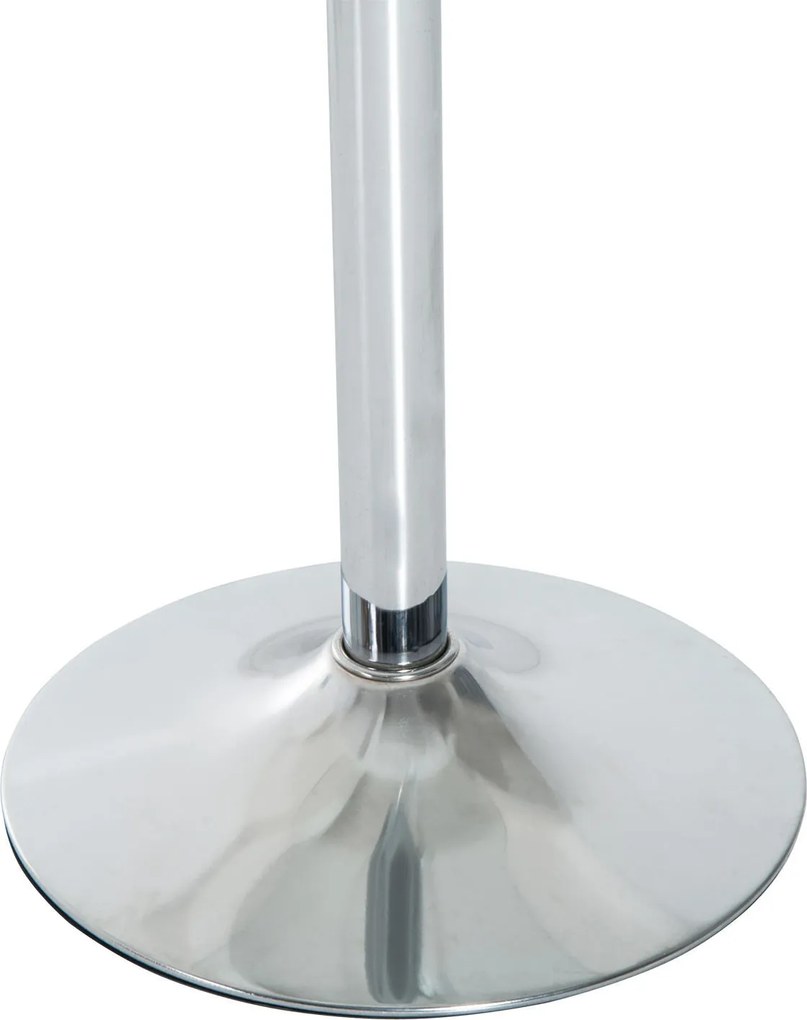 HOMCOM Okrągły Stół Jadalniany ze Szkłem, Metalowa Konstrukcja, Kolor Srebrny