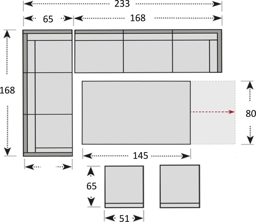 Doppler AVILA ogrodowy zestaw wypoczynkowy 2+1+1