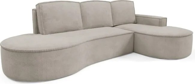 Narożnik MOLLY Prawostronny z funkcją spania, wolnostojący tkanina CURIO 11 Popielaty