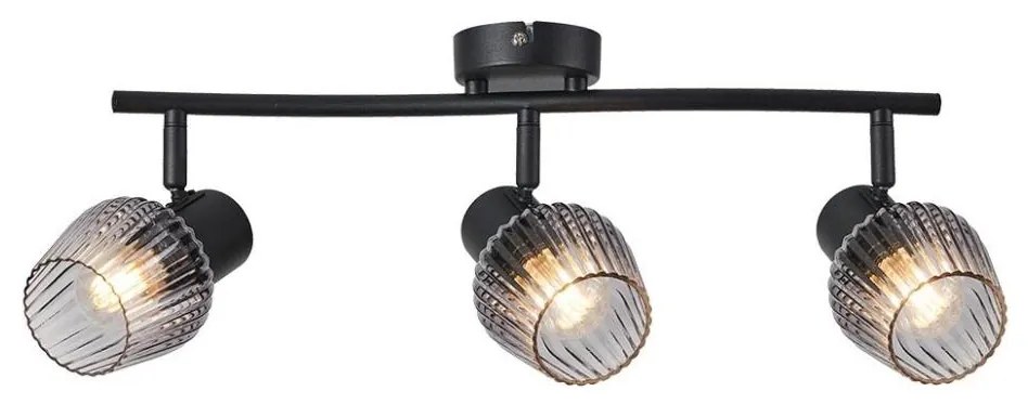 Prezent 14102 - Oświetlenie punktowe OASIS 3xE27/60W/230V czarny/dymny