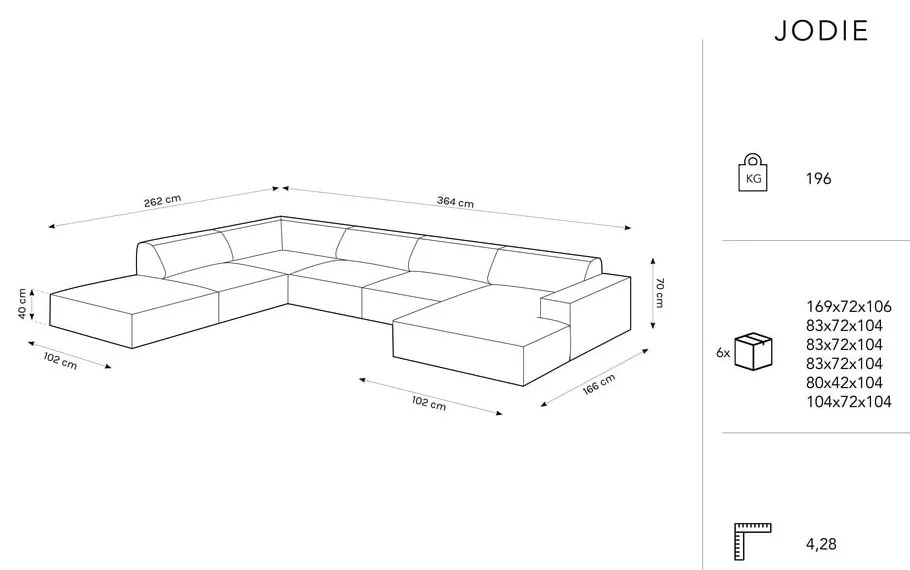 Beżowy narożnik (lewostronny) z materiału bouclé Jodie – Micadoni Home