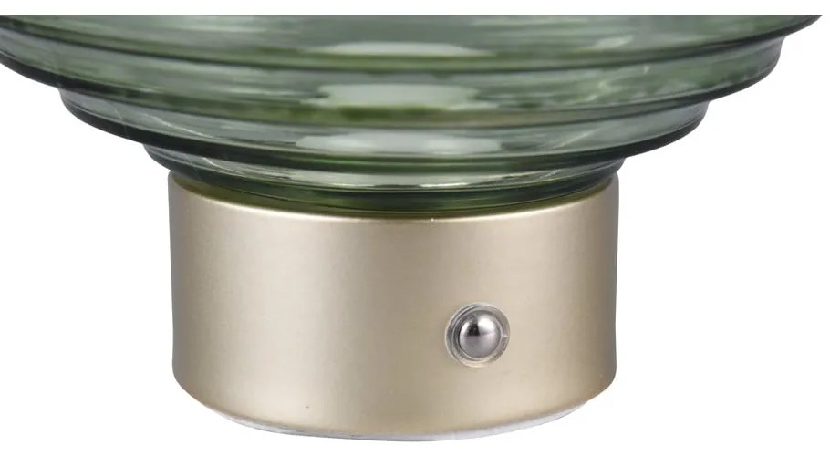 Lampa stołowa LED w zielono-złotym kolorze ze ściemniaczem i szklanym kloszem (wys. 14,5 cm) Earl – Reality