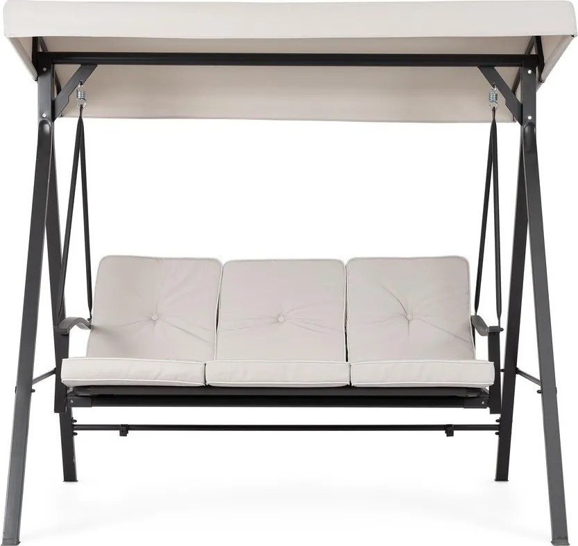 Antracytowo-beżowa metalowa huśtawka ogrodowa Taurus – Bizzotto