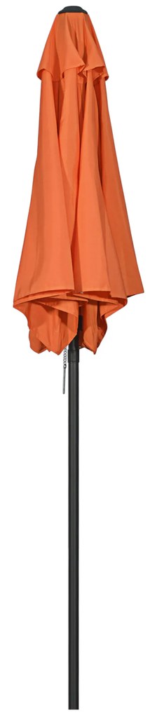 Outsunny Parasol Ø196 cm, parasol z funkcją kątowania, sześciokątny parasol balkonowy dla plaży i ogrodu, Pomarańczowy