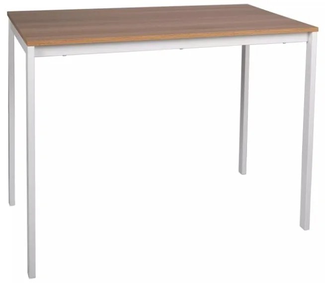 Zestaw jadalniany 1 + 4, stół RAMOD 100x60 cm biały/dekor dąb + białe krzesło KITO