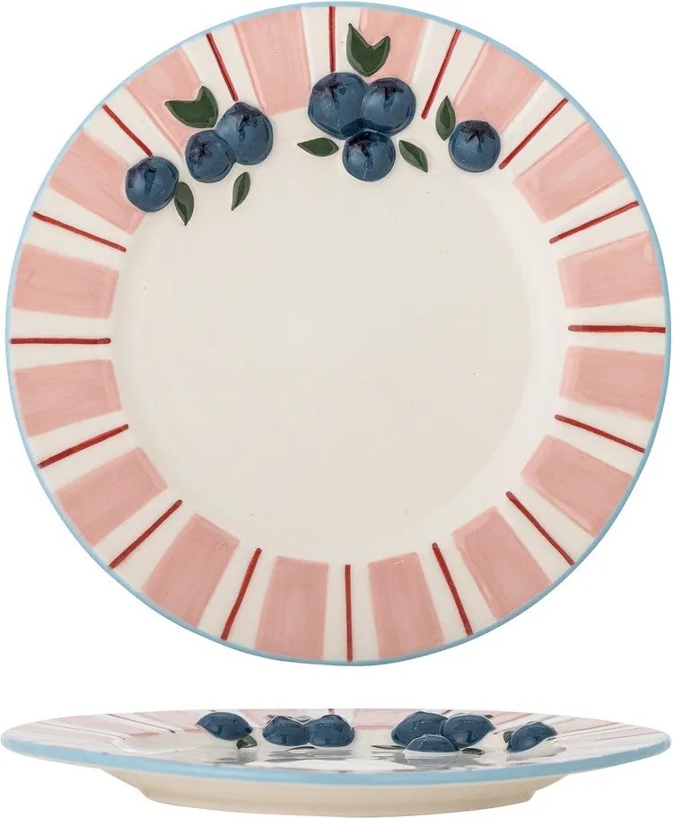 Różowe/kremowe kamionkowe talerze zestaw 4 szt. deserowe ø 20,5 cm Carry – Bloomingville