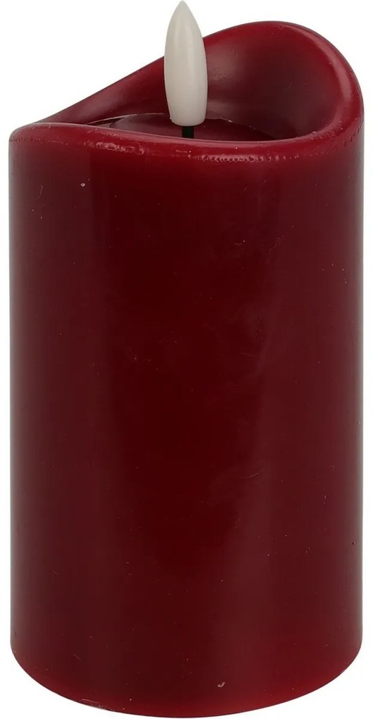 Świeca LED, ciemnoczerwony, 1x LED, 7 x 12,5 cm, 2x AAA