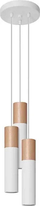 Biała potrójna lampa wisząca tuba - 5X S169 M7-L80