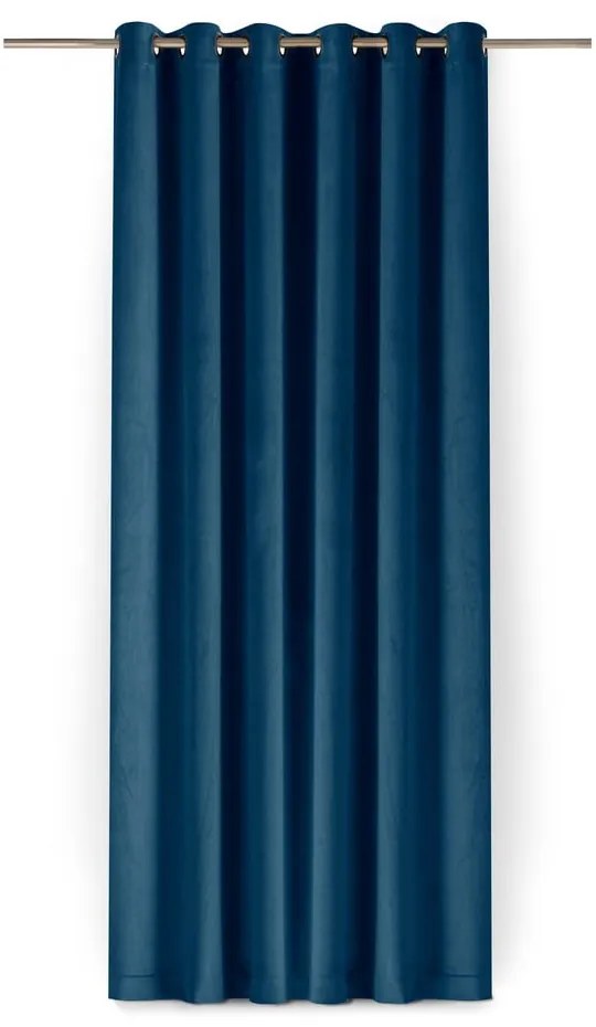 Niebieska aksamitna zasłona częściowo zaciemniająca (dimout) 400x175 cm Velto – Filumi