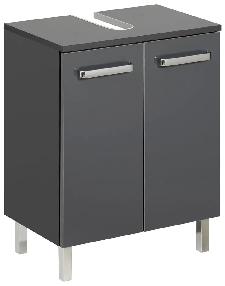 Ciemnoszara szafka pod umywalkę bez baterii 50x62 cm Set 311 – Pelipal