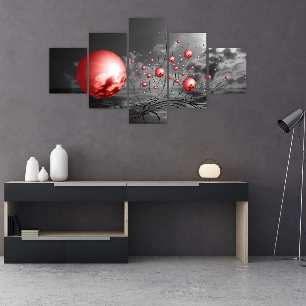 Obraz czerwonych kul (125x70 cm)