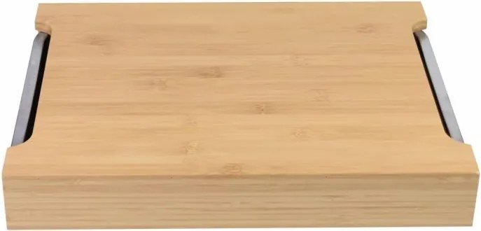 Deska bambusowa z miseczkami ociekającymi, 40 x 30 x 6 cm