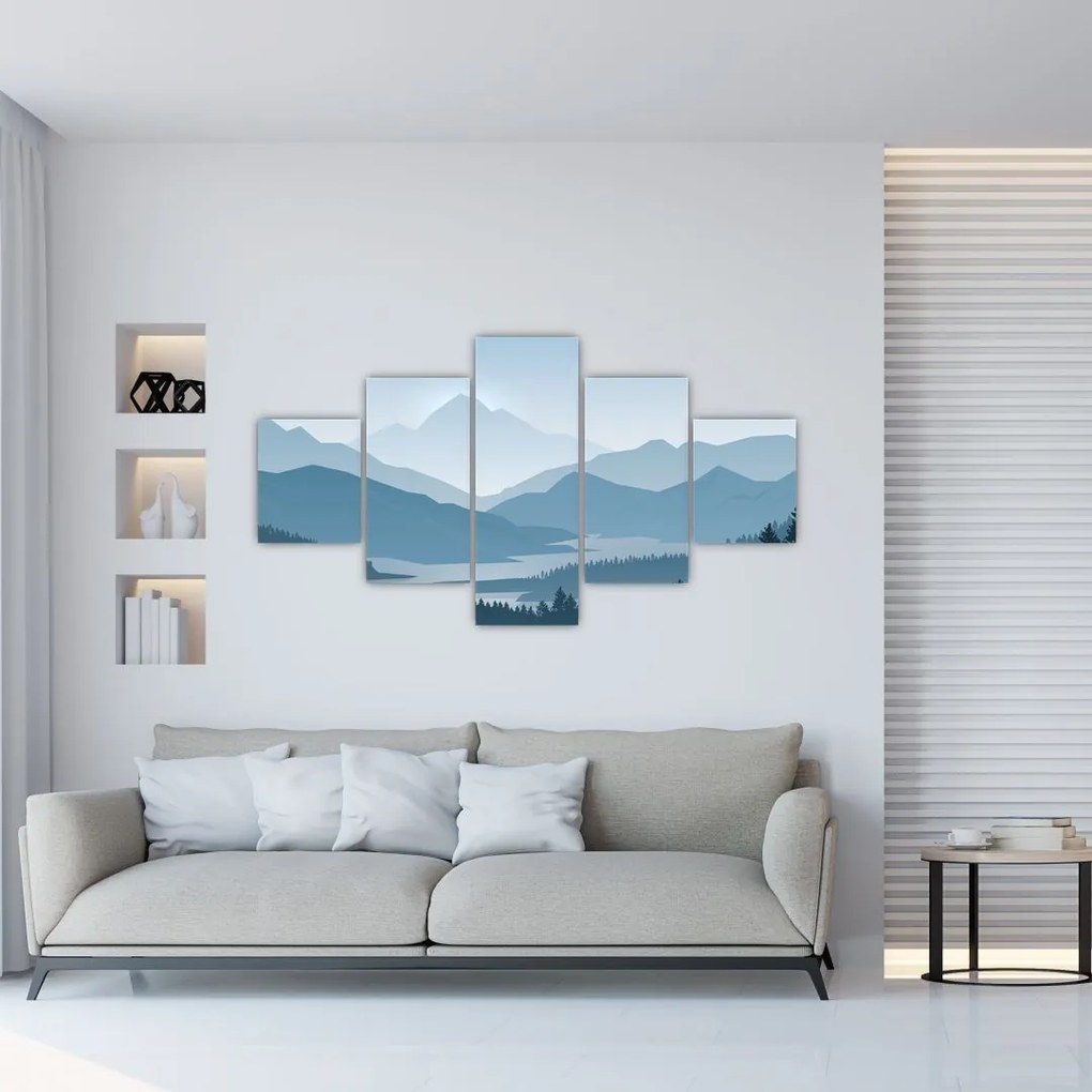 Obraz - Góry oczami grafika (125x70 cm)