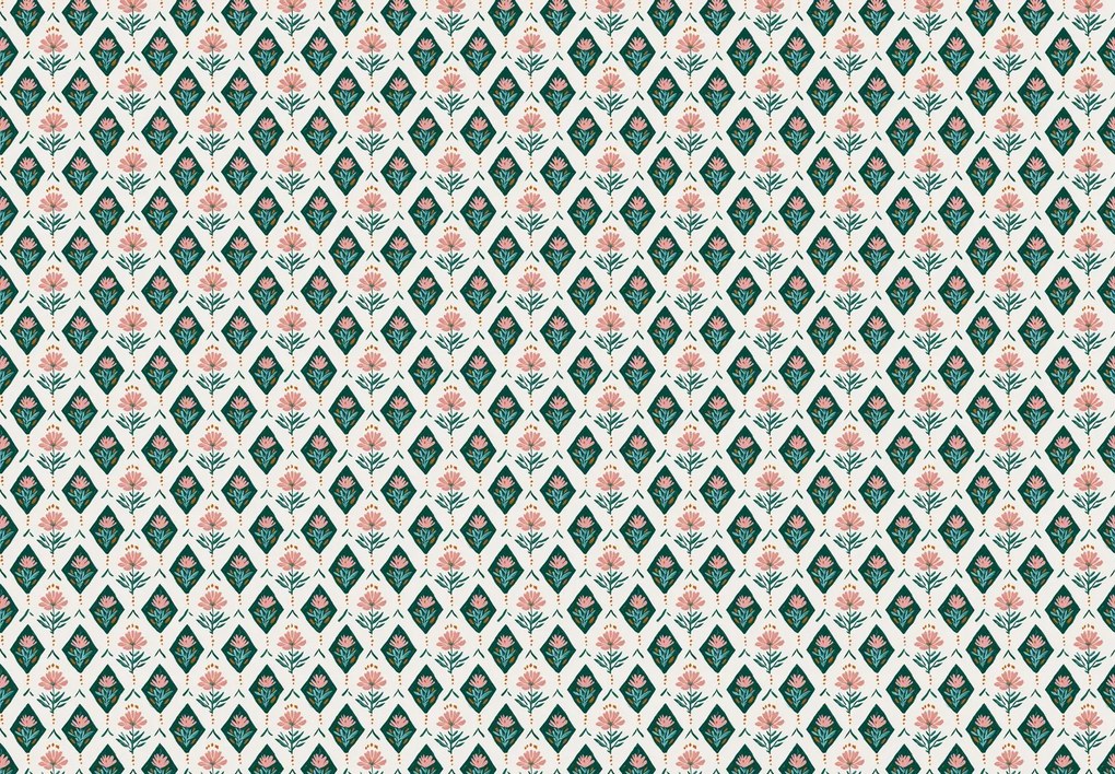 Fototapeta - Wzór z kwiatami II. (196x136 cm)