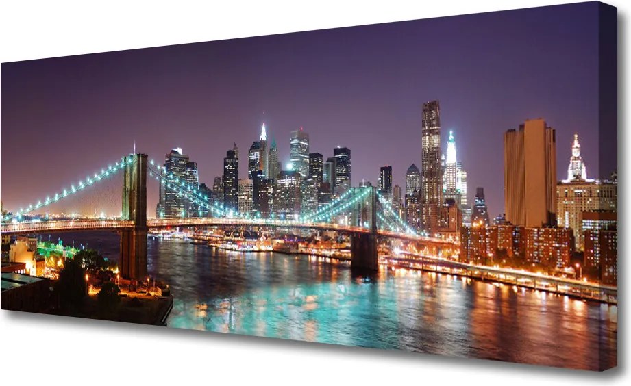Zdjęcie na płótnie Wieczorne Światła Wielkiego Mostu