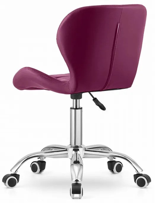 Krzesło biurowe AVOLA z ekoskóry, bordowe