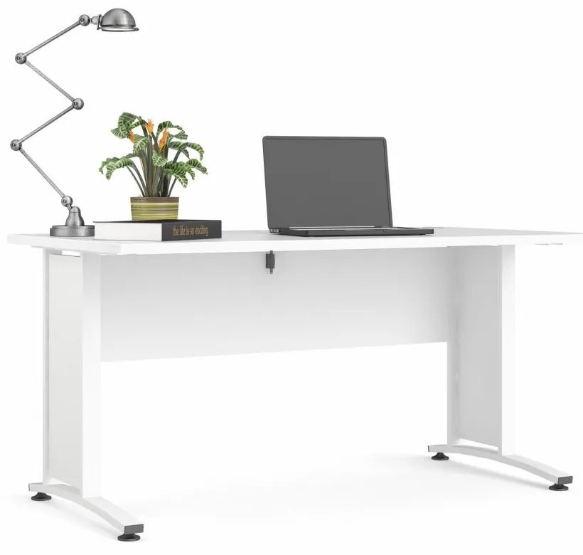 Białe biurko PRIMA OFFICE bez szuflady 80400