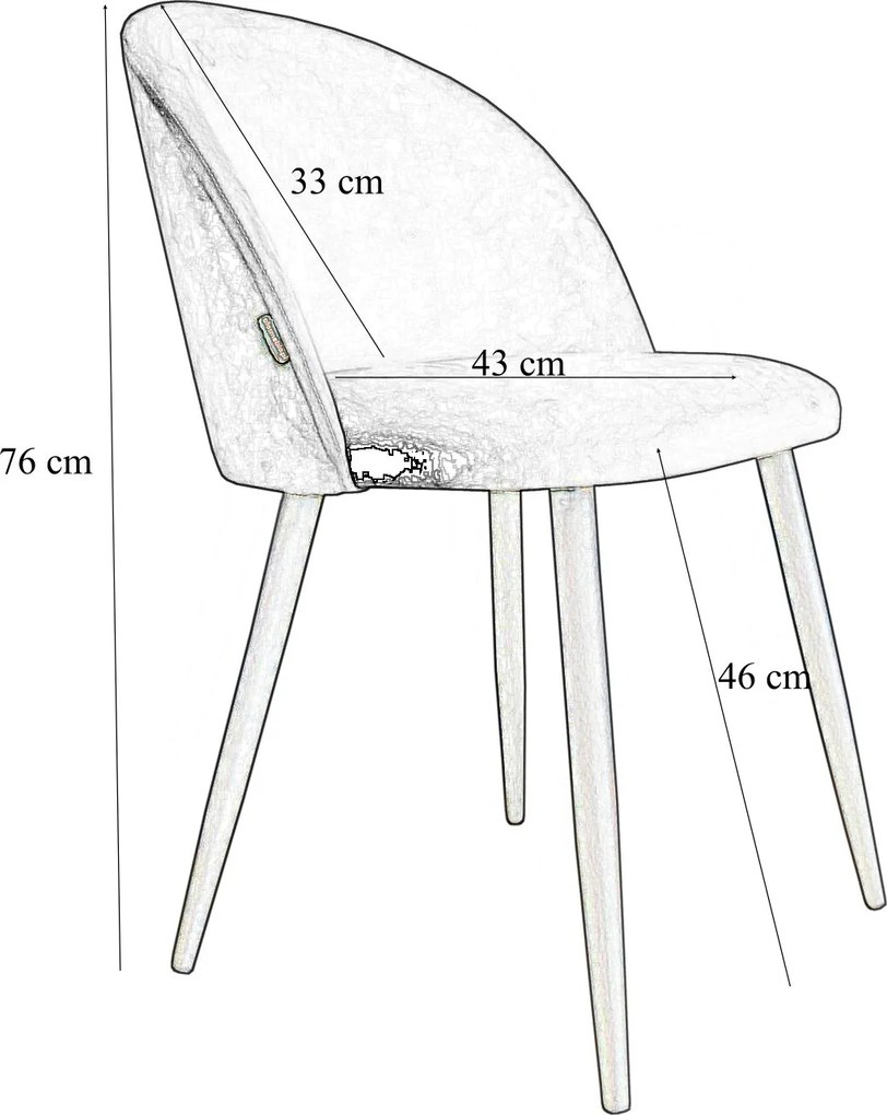 Krzesło Colin na metalowych nogach – nowoczesne i tapicerowane : Kolor nogi - Złota profil, Kolor tkaniny - Rolf7, Typ siedziska - Siedzisko stałe, Typ tkaniny - Rolf