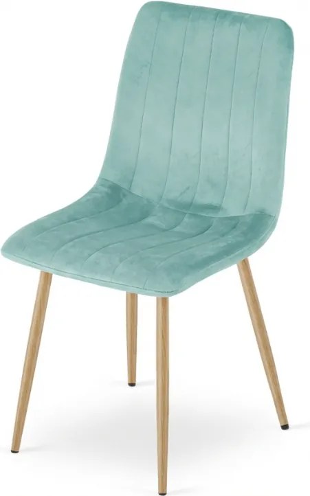 Miętowe welurowe krzesło LAVA AQUA MINT