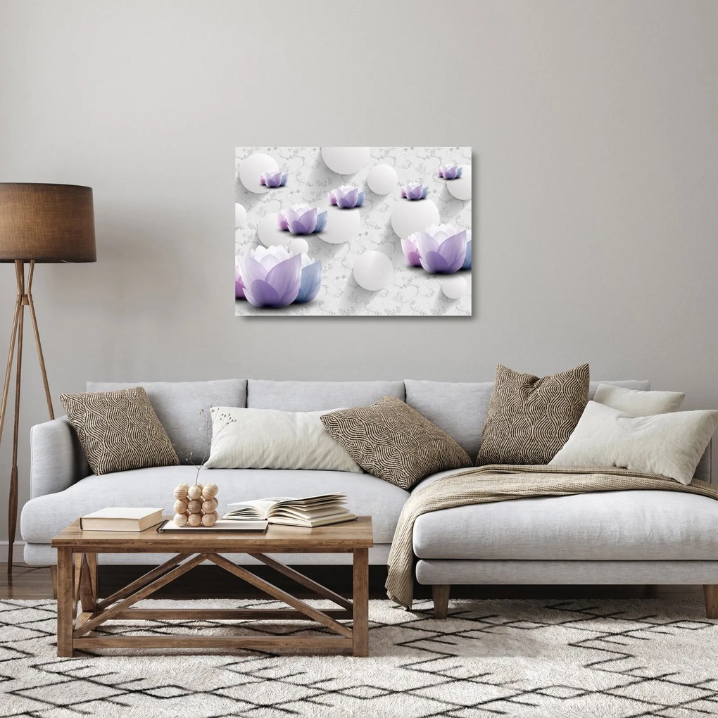 Obraz na szkle z kwiatami (70x50 cm)