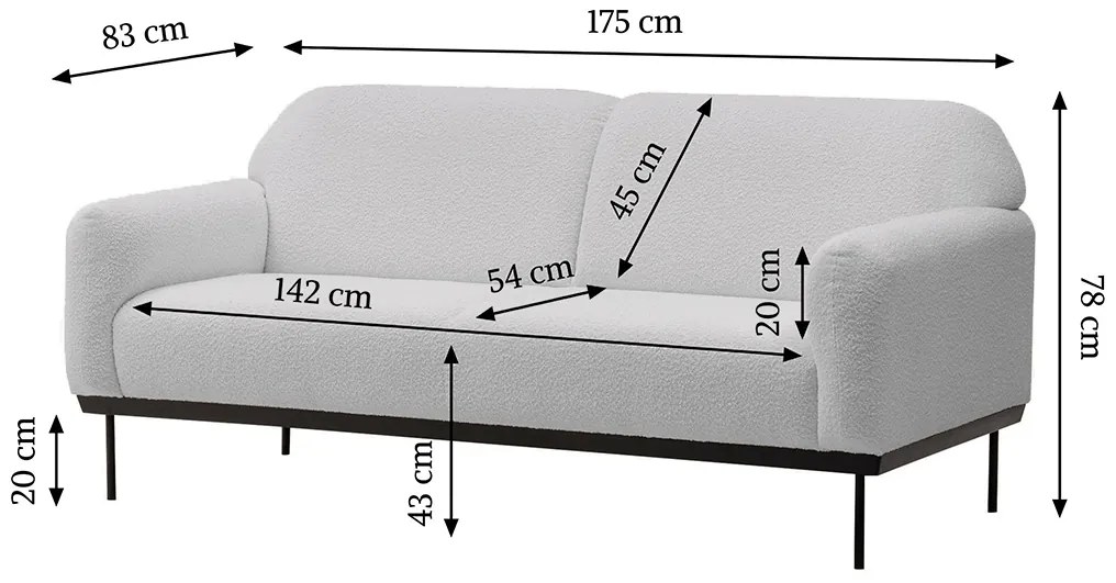 Szara designerska sofa ANDERSON