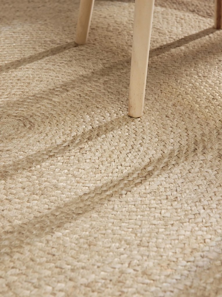 Dywan naturalny jutowy Jutta beżowy 200 cm x 200 cm koło