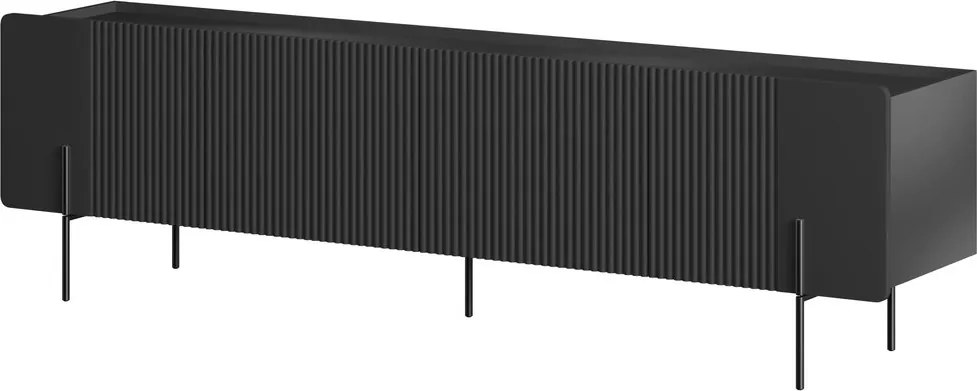 Szafka RTV Malmi 200 cm - czarny mat / czarne nóżki