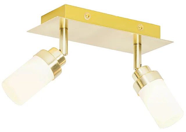 Nowoczesny reflektor łazienkowy mosiądz 2-światła IP44 - Japie