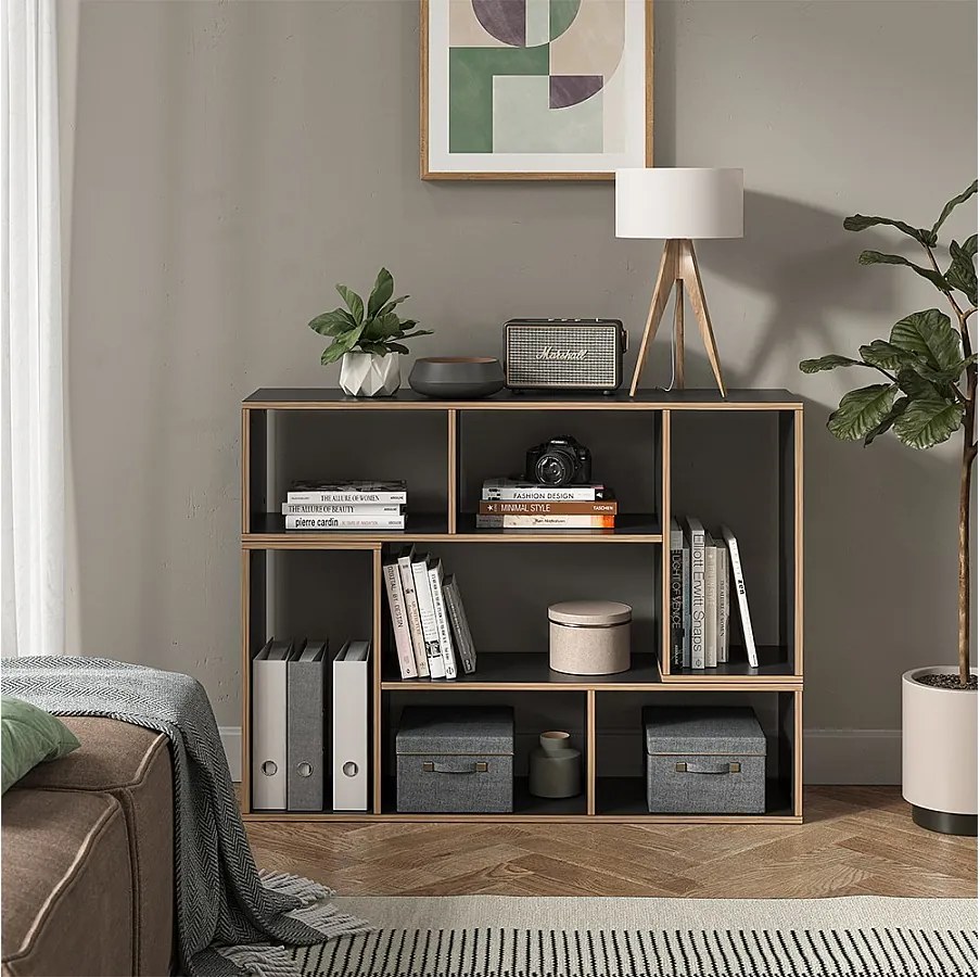 Regał na książki antracyt 112.8x30x56.4 tetrix