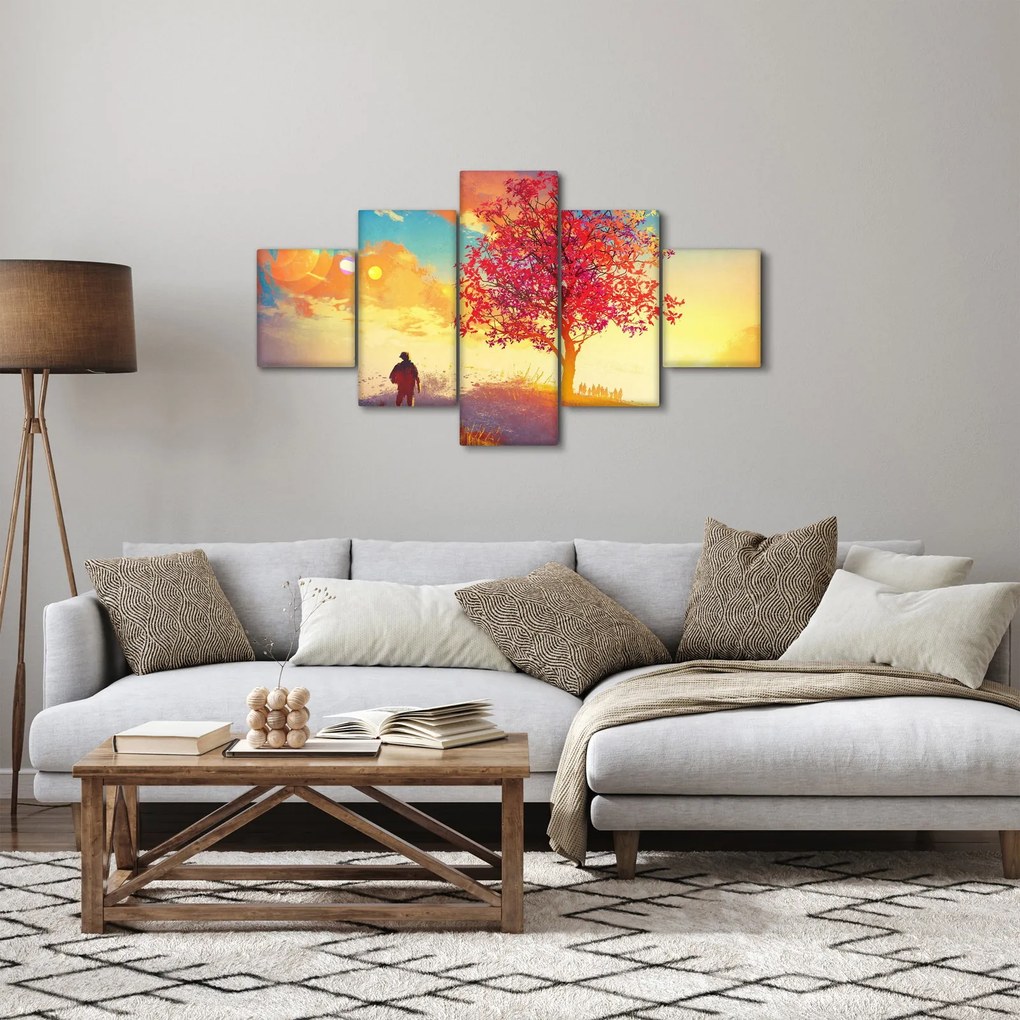 Obraz drzewa na wzgórzu (125x70 cm)