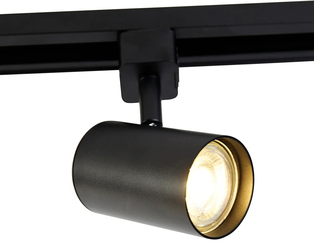 Nowoczesny system oświetlenia szynowego z 4 reflektorami czarny 1-fazowy - Iconic Yade Nowoczesny Oswietlenie wewnetrzne
