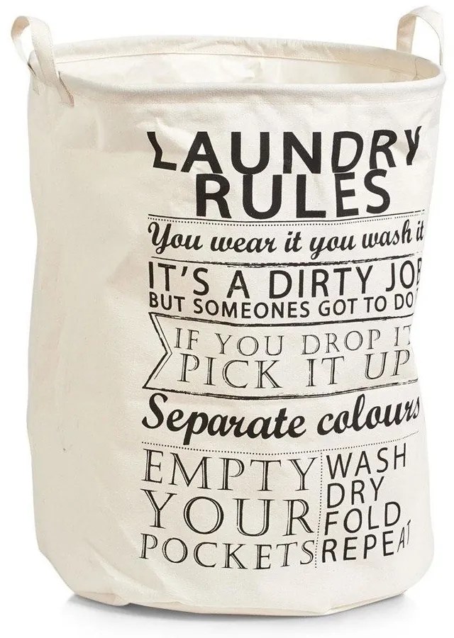 Torba na pranie - pojemny kosz Laundry Rules, 38x48 cm, 54 l,ZELLER