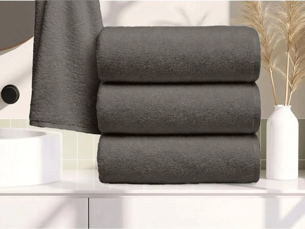 Ręcznik kąpielowy NORIELLE 70x140 cm ciemnoszary, 100% bawełna