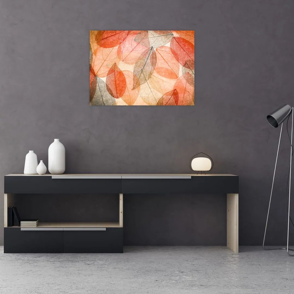 Obraz malowanych jesiennych liści (70x50 cm)