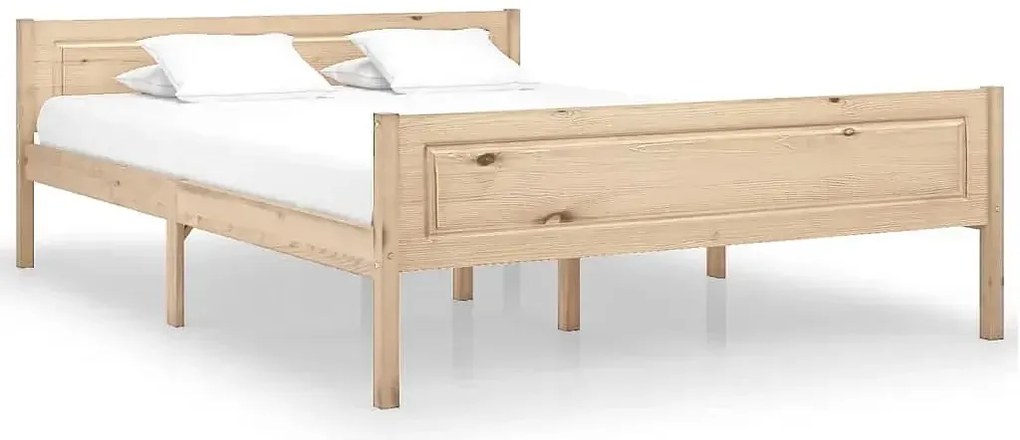 Małżeńskie łóżko z litego drewna sosny 160x200 F8-R54