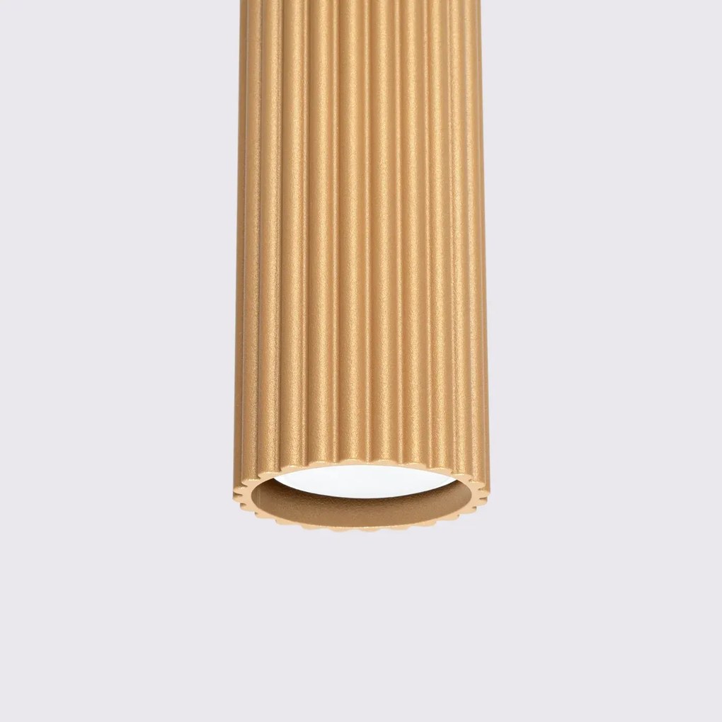 Lampa wisząca KARBON 3L złota ryflowana SOLLUX  LIGHTING