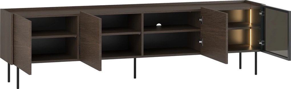 Szafka RTV Dunari 220 cm z metalowymi nogami - dąb dunin