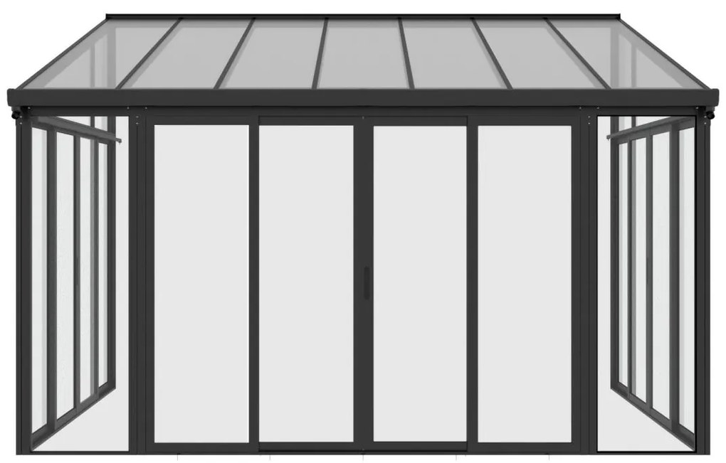 Weranda z aluminium i poliwęglanu odporna na UV - 12 m² - antracytowy - MATHILDA