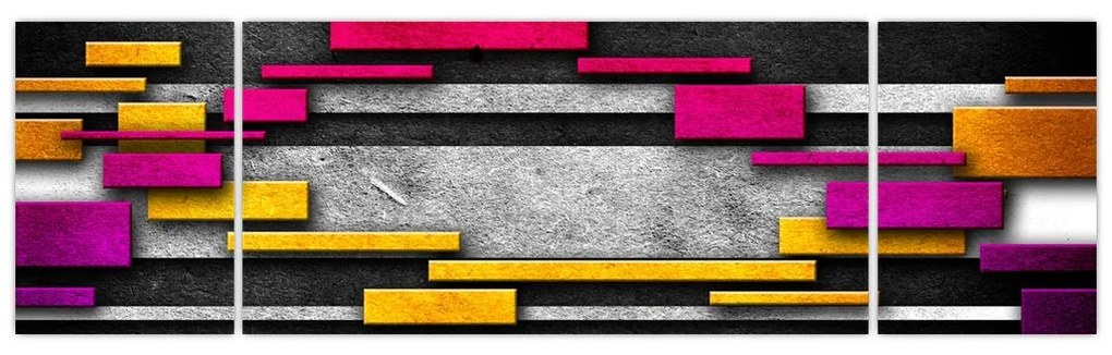 Obraz kolorowej abstrakcji na czarnym tle (170x50 cm)