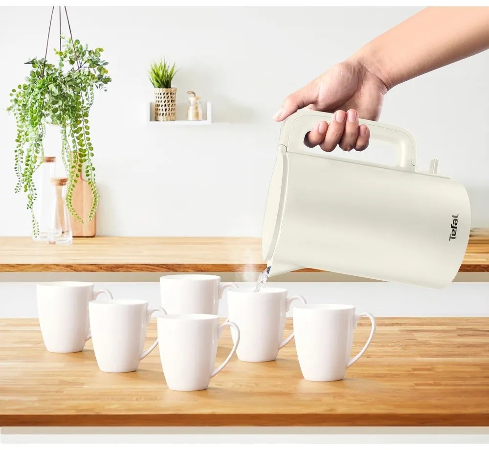 Kremowy czajnik elektryczny 1,5 l Thermo Protect KO140AE0 – Tefal
