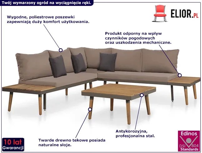 Zestaw mebli ogrodowych z poduszkami H0-R93