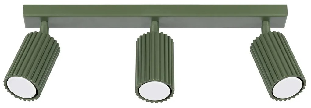Listwa oświetleniowa 3-punktowa KARBON 3L zielona oliwkowa ryflowana SOLLUX  LIGHTING