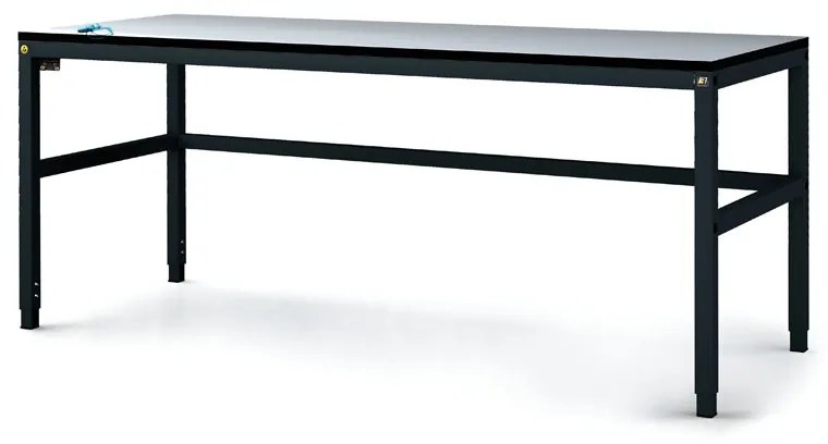 Antystatyczny stół warsztatowy ESD, 1800 x 800 x 745-985 mm, regulowany stelaż