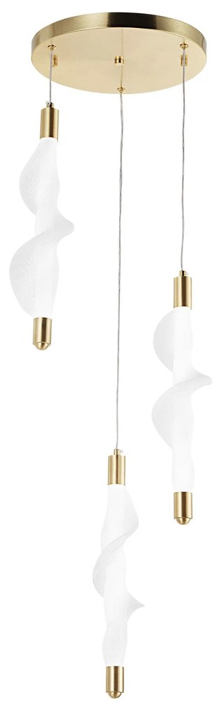 LAMPA WISZĄCA LED G009-3CPR BIAŁY/ZŁOTY