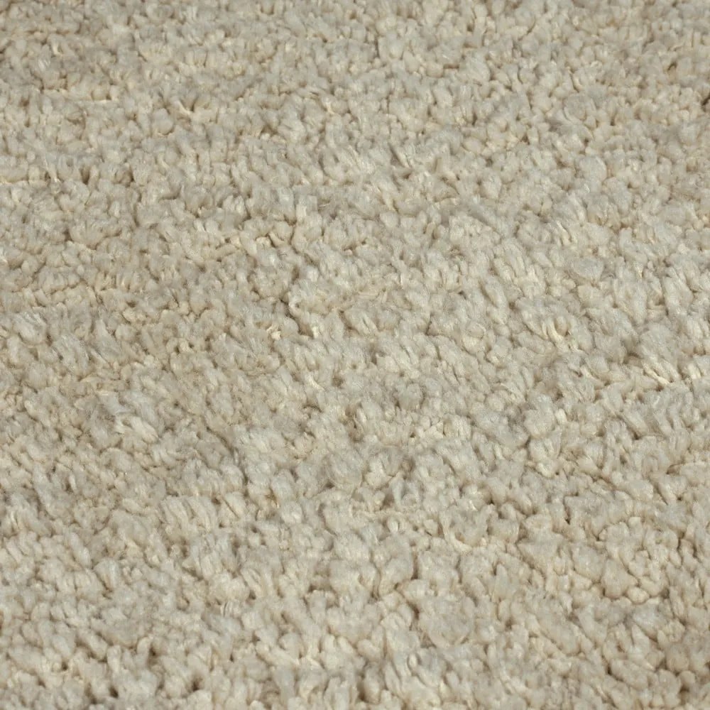 Beżowy okrągły dywan z włókien z recyklingu odpowiedni do prania 133x133 cm Fluffy – Flair Rugs