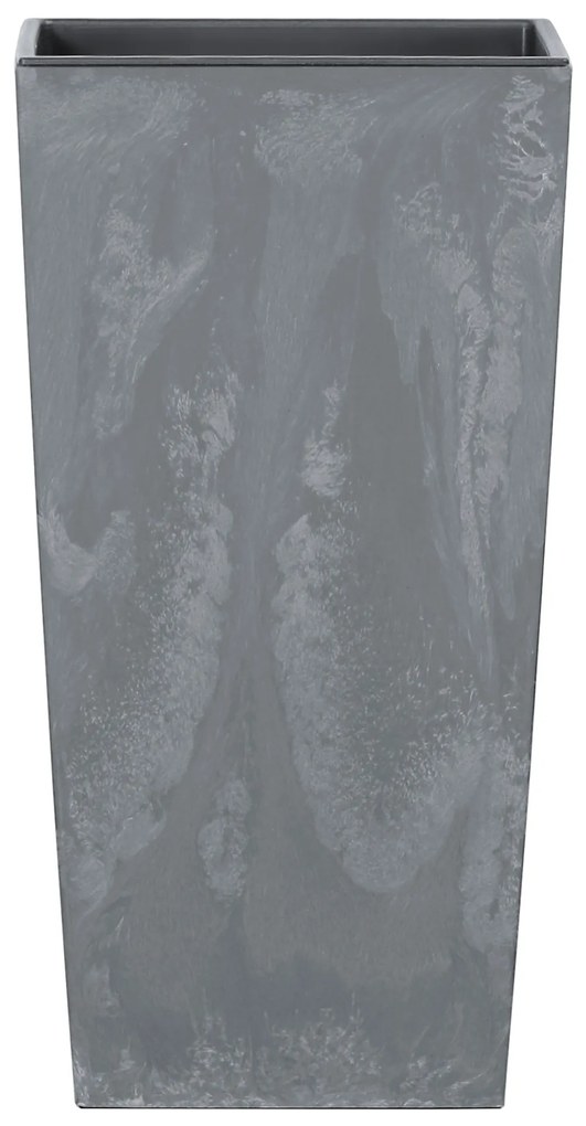 Donica ogrodowa z wkładem Urbi Square Beton Effect 40 x 40 x 75 cm marengo PROSPERPLAST
