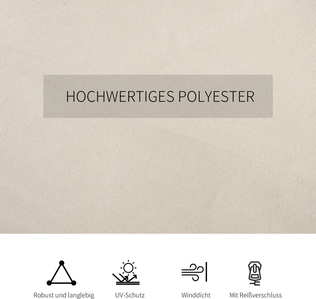 Outsunny 4 panele boczne do altany 3x4 m z haczykami ścianki boczne poliester beżowy