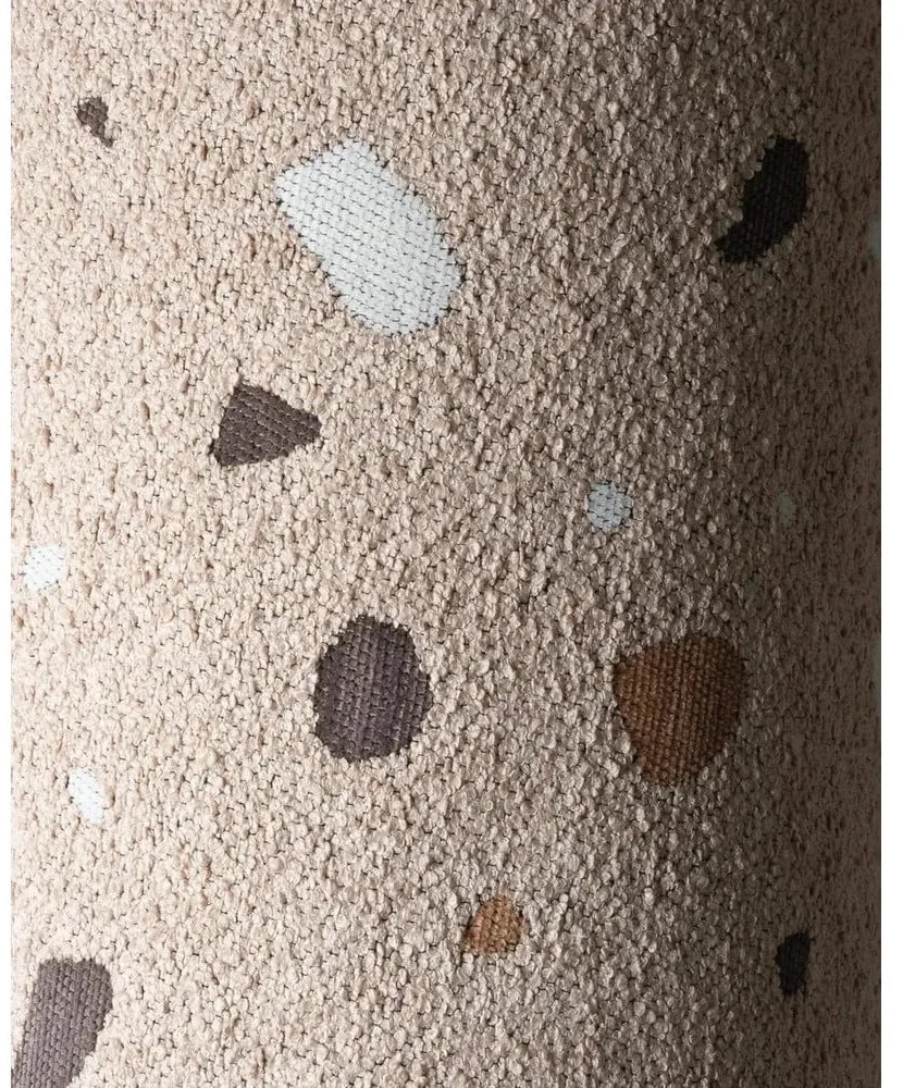 Jasnobrązowy fotel dziecięcy z materiału bouclé/z tkaniny szenilowej Terrazzo Moon – Wigiwama