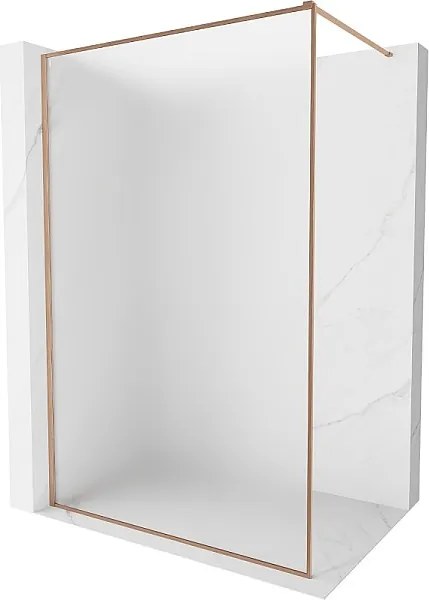 Mexen Kioto-XF ścianka prysznicowa Walk-in z ramką 160 x 202 cm, szron 10 mm, miedź szczotkowana - 800-160-104-65-30-X