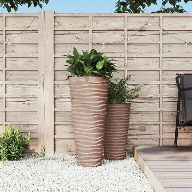 Duża beżowa donica ogrodowa G4-C41